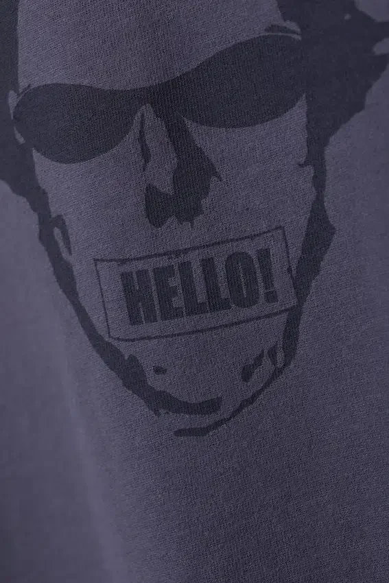 Boxy Printed Graphic T-Shirt – Dark Purple – Hello Man Boxy Printed Graphic T-Shirt – Dark Purple – Hello Man