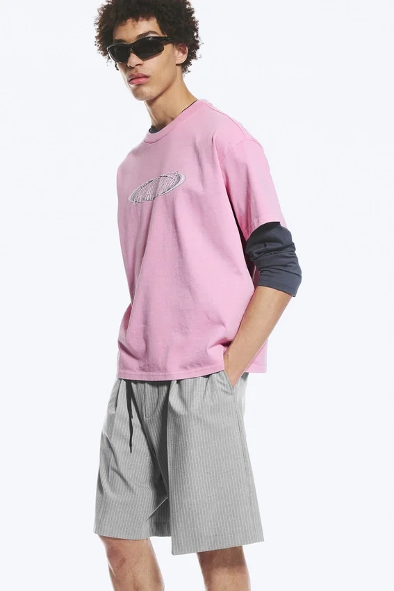 Boxy Printed Graphic T-Shirt – Pink Boxy Printed Graphic T-Shirt – Pink