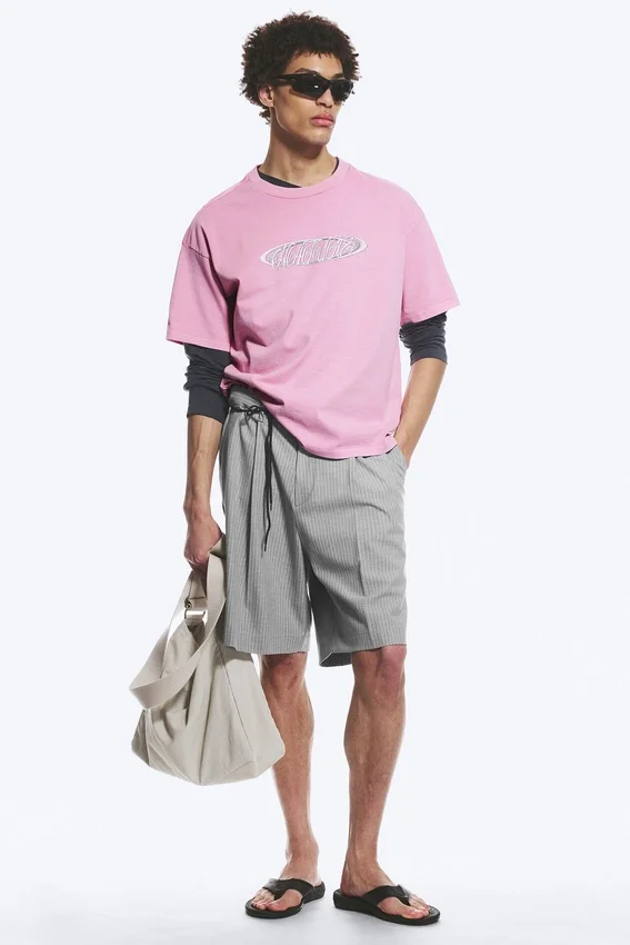 Boxy Printed Graphic T-Shirt – Pink Boxy Printed Graphic T-Shirt – Pink