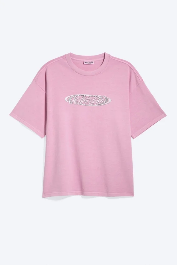 Boxy Printed Graphic T-Shirt – Pink Boxy Printed Graphic T-Shirt – Pink