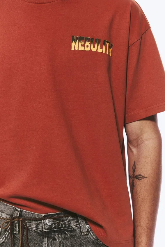 Boxy Printed Graphic T-Shirt – Red – Nebulith Boxy Printed Graphic T-Shirt – Red – Nebulith