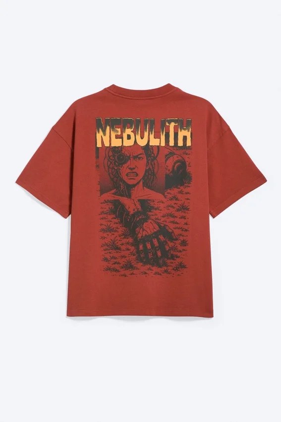 Boxy Printed Graphic T-Shirt – Red – Nebulith Boxy Printed Graphic T-Shirt – Red – Nebulith