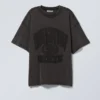 Boxy Printed Graphic T-Shirt – Washed Black – Stencil State Boxy Printed Graphic T-Shirt – Washed Black – Stencil State