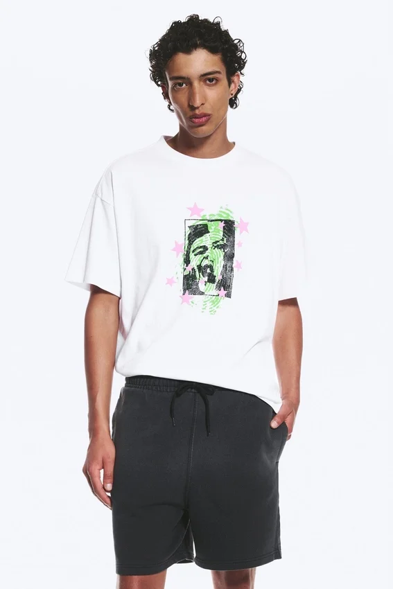 Boxy Printed Graphic T-Shirt – White – Face Off Boxy Printed Graphic T-Shirt – White – Face Off