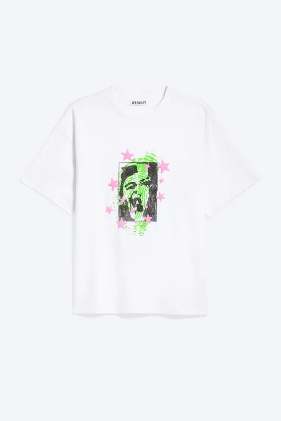 Boxy Printed Graphic T-Shirt – White – Face Off Boxy Printed Graphic T-Shirt – White – Face Off