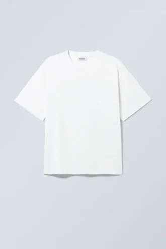 Boxy Printed Graphic T-Shirt – White – Green Symbol
