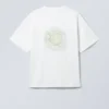 Boxy Printed Graphic T-Shirt – White – Green Symbol Boxy Printed Graphic T-Shirt – White – Green Symbol