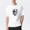 Boxy Printed Graphic T-Shirt – White – Robo Silver Face Boxy Printed Graphic T-Shirt – White – Robo Silver Face
