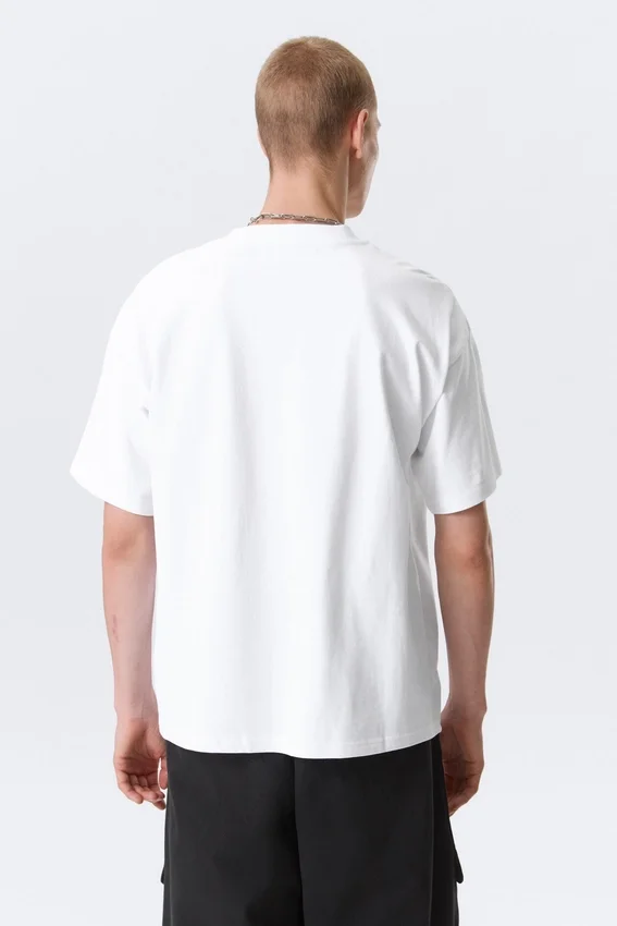 Boxy Printed Graphic T-Shirt – White – Robo Silver Face Boxy Printed Graphic T-Shirt – White – Robo Silver Face