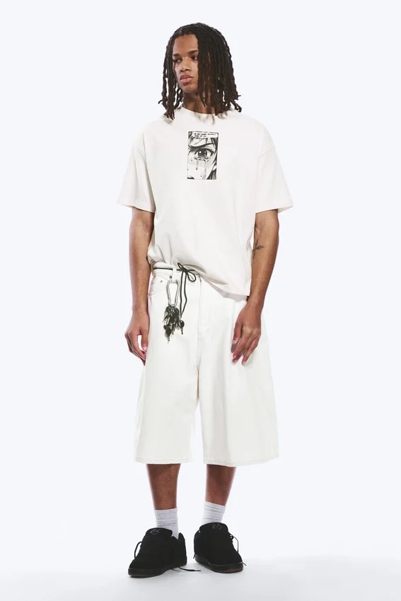 Boxy Printed Graphic T-Shirt – White – Tears Boxy Printed Graphic T-Shirt – White – Tears