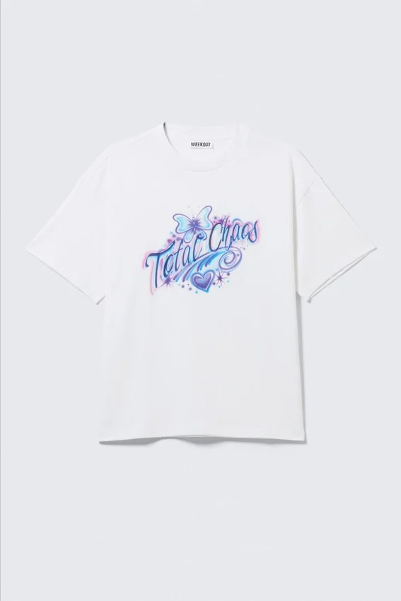 Boxy Printed Graphic T-Shirt – White – Total Chaos Boxy Printed Graphic T-Shirt – White – Total Chaos