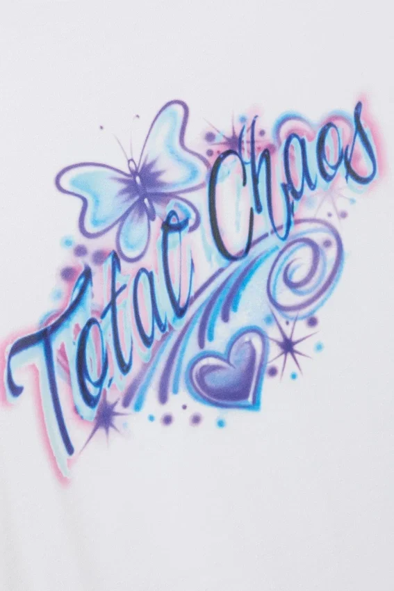 Boxy Printed Graphic T-Shirt – White – Total Chaos Boxy Printed Graphic T-Shirt – White – Total Chaos