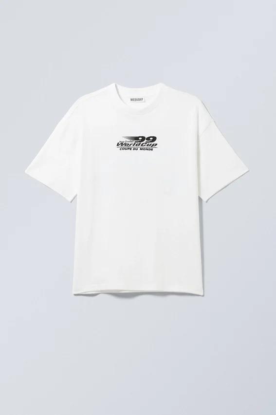 Boxy Printed Graphic T-Shirt – White – World Cup 99 Boxy Printed Graphic T-Shirt – White – World Cup 99