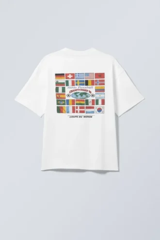 Boxy Printed Graphic T-Shirt – White – World Cup 99