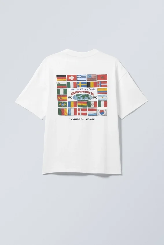 Boxy Printed Graphic T-Shirt – White – World Cup 99 Boxy Printed Graphic T-Shirt – White – World Cup 99