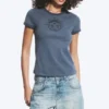 Boxy Printed Short-Sleeved T-Shirt – Dark Blue – Pretzels Boxy Printed Short-Sleeved T-Shirt – Dark Blue – Pretzels
