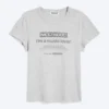 Boxy Printed Short-Sleeved T-Shirt – Grey Melange Boxy Printed Short-Sleeved T-Shirt – Grey Melange