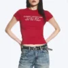 Boxy Printed Short-Sleeved T-Shirt – Red – Communication Boxy Printed Short-Sleeved T-Shirt – Red – Communication