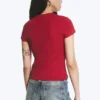 Boxy Printed Short-Sleeved T-Shirt – Red – Communication Boxy Printed Short-Sleeved T-Shirt – Red – Communication