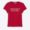 Boxy Printed Short-Sleeved T-Shirt – Red – Communication Boxy Printed Short-Sleeved T-Shirt – Red – Communication
