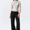 Boxy Printed Short-Sleeved T-Shirt – White – Camo Boxy Printed Short-Sleeved T-Shirt – White – Camo