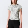 Boxy Printed Short-Sleeved T-Shirt – White – Camo Boxy Printed Short-Sleeved T-Shirt – White – Camo