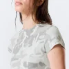 Boxy Printed Short-Sleeved T-Shirt – White – Camo Boxy Printed Short-Sleeved T-Shirt – White – Camo