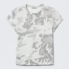 Boxy Printed Short-Sleeved T-Shirt – White – Camo Boxy Printed Short-Sleeved T-Shirt – White – Camo