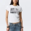 Boxy Printed Short-Sleeved T-Shirt – White – Misty Face Boxy Printed Short-Sleeved T-Shirt – White – Misty Face