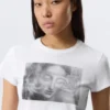 Boxy Printed Short-Sleeved T-Shirt – White – Misty Face Boxy Printed Short-Sleeved T-Shirt – White – Misty Face