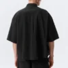 Boxy Short-Sleeved Cotton Shirt – Black Boxy Short-Sleeved Cotton Shirt – Black