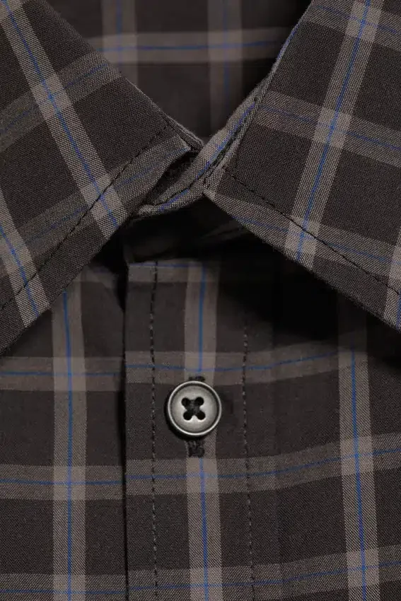 Boxy Short-Sleeved Cotton Shirt – Checked Black Boxy Short-Sleeved Cotton Shirt – Checked Black