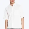 Boxy Short-Sleeved Cotton Shirt – White Boxy Short-Sleeved Cotton Shirt – White