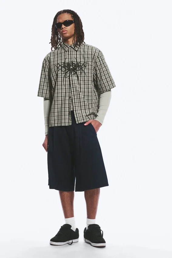Boxy Short-Sleeved Graphic Shirt – Checked Green – Spyder Boxy Short-Sleeved Graphic Shirt – Checked Green – Spyder