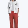 Boxy Short-Sleeved Graphic Shirt – White & Black Stripes Boxy Short-Sleeved Graphic Shirt – White & Black Stripes