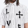 Boxy Short-Sleeved Graphic Shirt – White & Black Stripes Boxy Short-Sleeved Graphic Shirt – White & Black Stripes