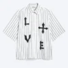 Boxy Short-Sleeved Graphic Shirt – White & Black Stripes Boxy Short-Sleeved Graphic Shirt – White & Black Stripes