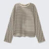 Boxy Sleeve T-Shirt – Striped Black Boxy Sleeve T-Shirt – Striped Black