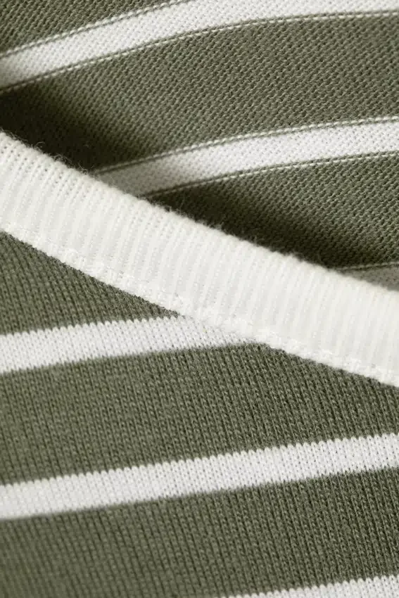 Boxy Sleeve T-Shirt – Striped Khaki Boxy Sleeve T-Shirt – Striped Khaki