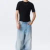 Boxy Slim Fit Ribbed T-Shirt – Black Boxy Slim Fit Ribbed T-Shirt – Black