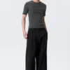 Boxy Slim Fit Ribbed T-Shirt – Washed Dark Mole Boxy Slim Fit Ribbed T-Shirt – Washed Dark Mole