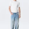 Boxy Slim Fit Ribbed T-Shirt – White Boxy Slim Fit Ribbed T-Shirt – White