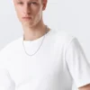 Boxy Slim Fit Ribbed T-Shirt – White Boxy Slim Fit Ribbed T-Shirt – White