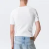 Boxy Slim Fit Ribbed T-Shirt – White Boxy Slim Fit Ribbed T-Shirt – White