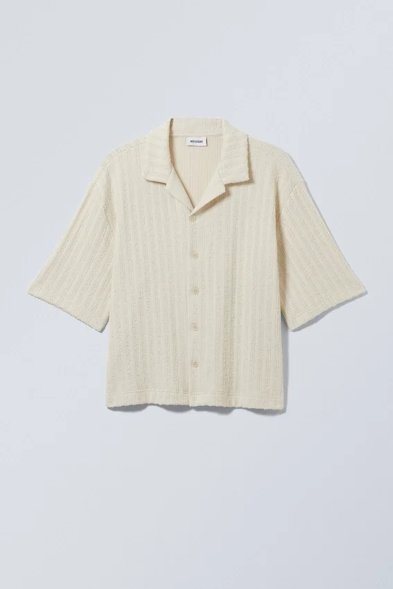 Boxy Structure Resort Shirt – Dusty Beige Boxy Structure Resort Shirt – Dusty Beige