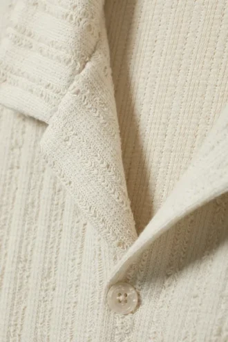 Boxy Structure Resort Shirt – Dusty Beige