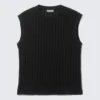 Boxy Structured Cotton Tank Top – Black Boxy Structured Cotton Tank Top – Black