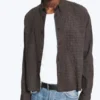 Boxy Structured Shirt – Checked Dark Brown Boxy Structured Shirt – Checked Dark Brown