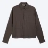 Boxy Structured Shirt – Checked Dark Brown Boxy Structured Shirt – Checked Dark Brown