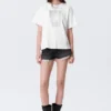 Boxy Studded Graphic T-Shirt – White – Gothic Face Print Boxy Studded Graphic T-Shirt – White – Gothic Face Print